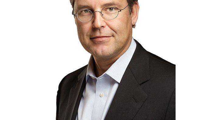 Anders Borg talar på mässan.
