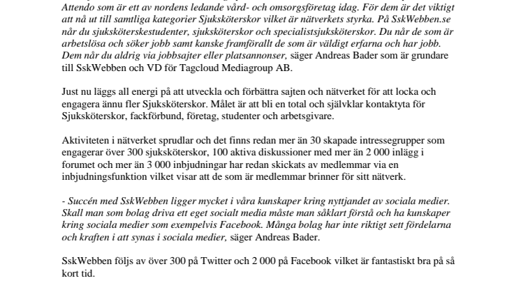 Många vill synas i Sveriges nätverk av Sjuksköterskor