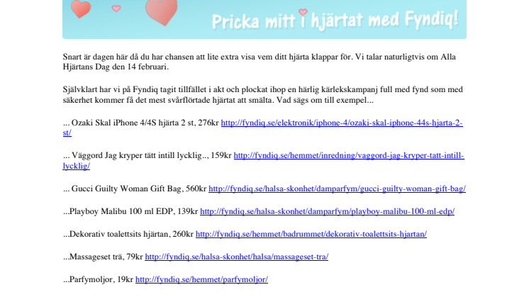 Alla hjärtans dag - träffa mitt i prick med Fyndiq