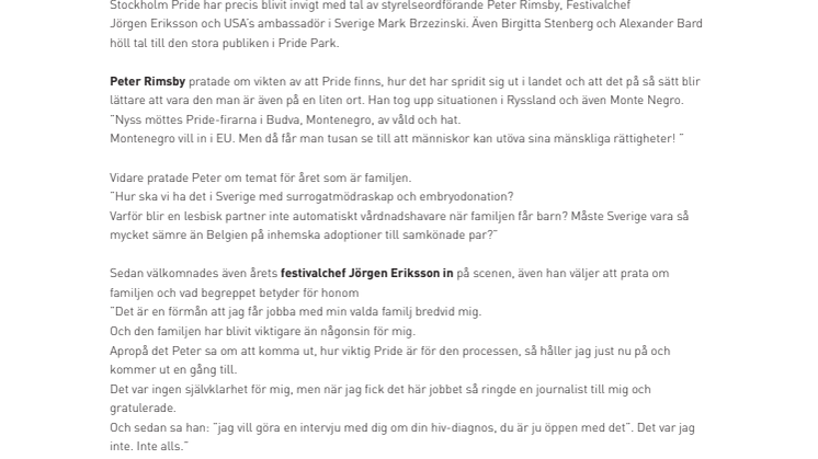 Starka och känslomässiga tal inledde Stockholm Pride