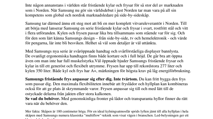 Världspremiär i Norden för Samsungs designskåp