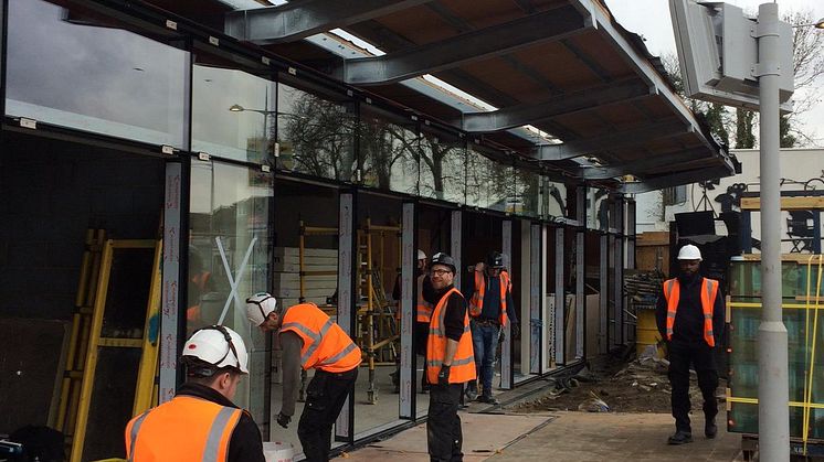 Elstree extension - glass front fitted
