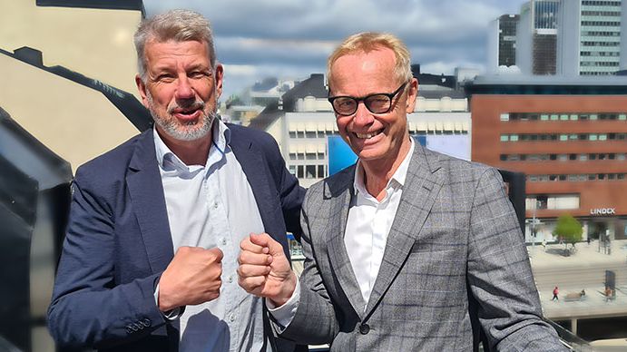 Thomas Jonsson, affärschef Handel och Håkan Lord, CEO SoftOne Group