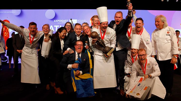 Svenska Kocklandslaget firar VM-vinsten i Luxemburg
