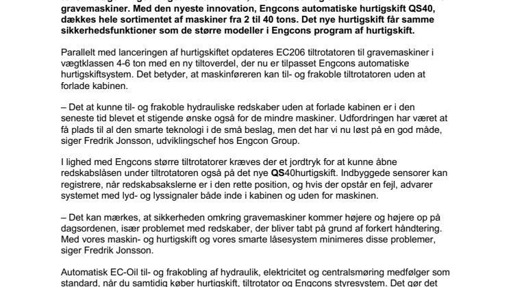 160621_Press_Sikkert og automatisk hurtigskift til mindre gravemaskiner