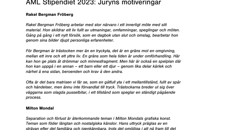Årets stipendiater är utsedda: Juryns motiveringar 2023