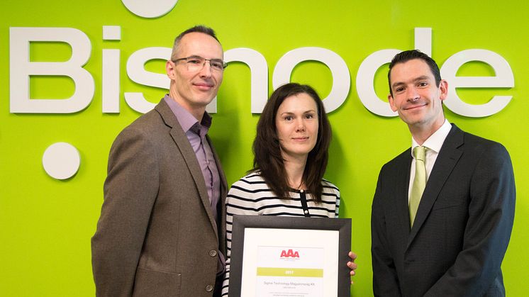 György Nagy, Agnes Konda, Sigma Technology, and József Keleti, Country Manager of Bisnode Hungary.
