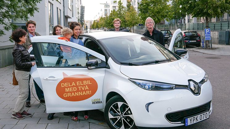 Renault ZOE i elbilspool i Hammarby Sjöstad
