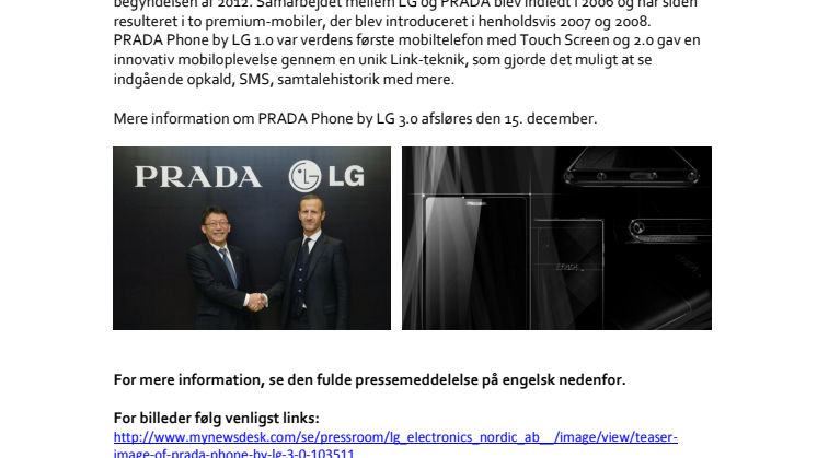 PRADA og LG præsenterer eksklusivt samarbejde 