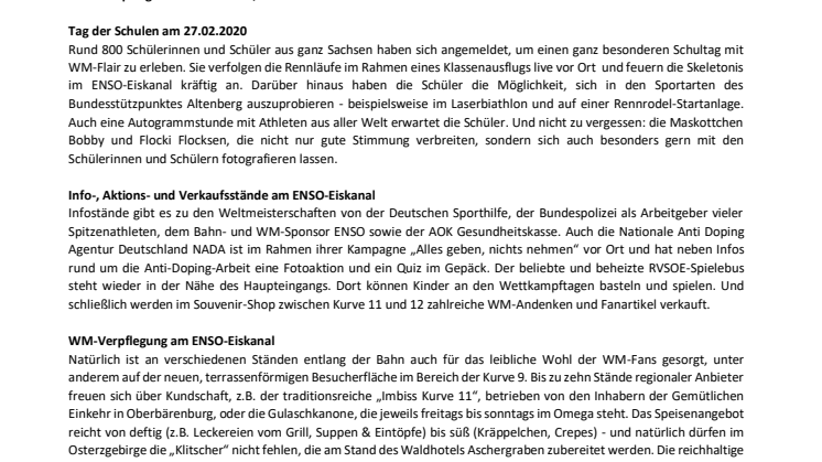WM-Zeitplan und Besucherservice 