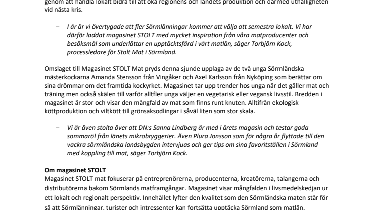 Magasinet STOLT lotsar dig genom matens Sörmland