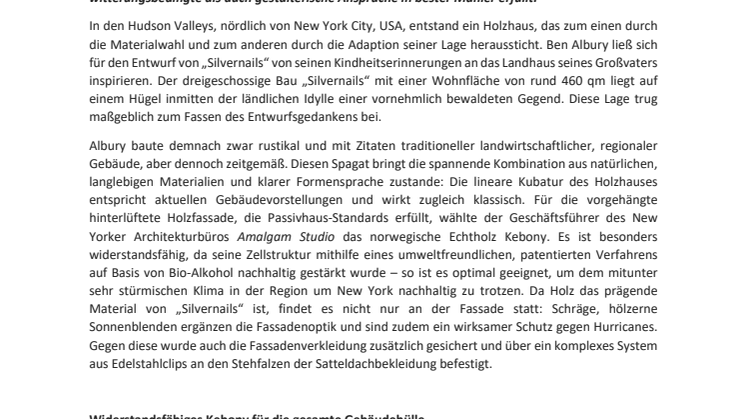   Hudson Valleys: Holzhaus „Silvernails“ mit Hülle aus Kebony zitiert regionale Bauernhäuser 
