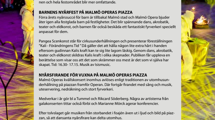 MALMÖ BJUDER PÅ FESTLIGT NYÅRSFIRANDE FÖR HELA FAMILJEN! 