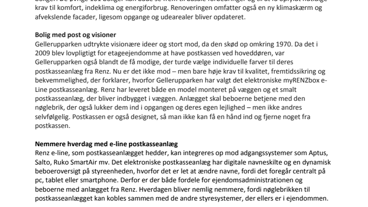 Renz elektroniske postkasseanlæg er en del af Gellerupparkens forvandling