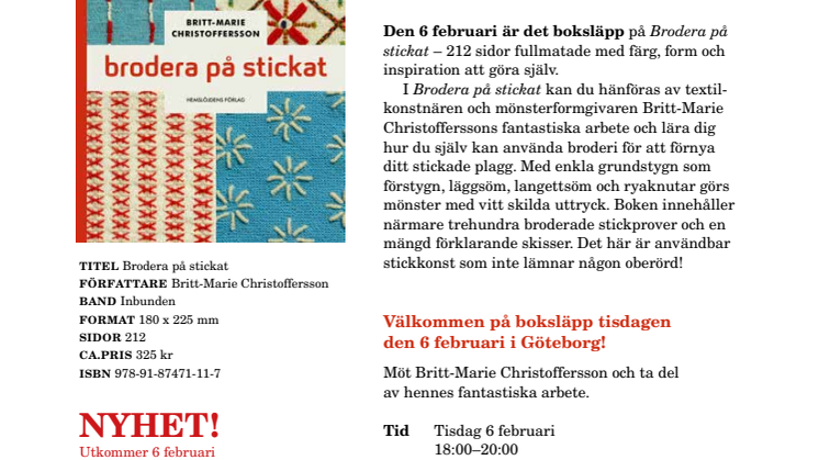 Brodera på stickat av mästaren Britt-Marie Christoffersson
