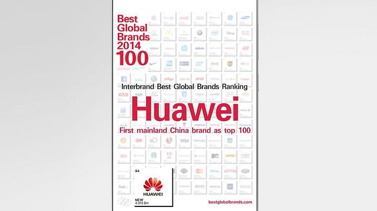 Huawei rankad bland Interbrands Best Global Brands 2014