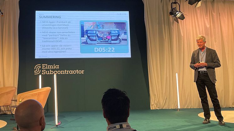 Peter Dahl, Program Director på Nevs, pratade om en mobilitet i förändring på Elmia Subcontractor och vad detta innebär för möjligheter och utmaningar för dagens leverantörer.