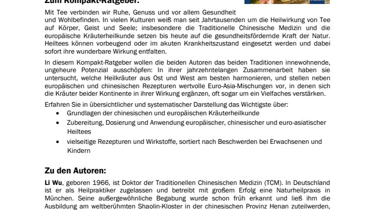 Waschzettel Kompakt-Ratgeber "Heiltees"