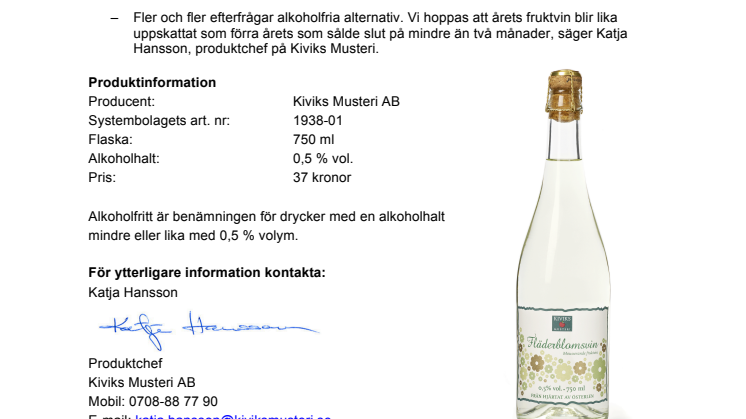 Alkoholfritt sommarvin med smak av fläderblom