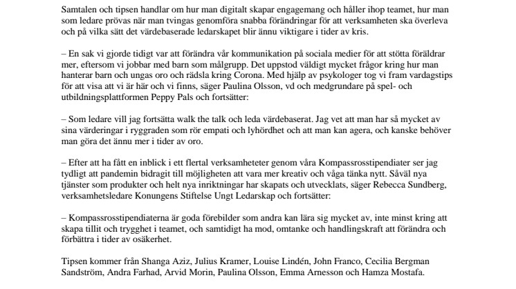 Paulina Olsson - 8 tips om förbättrat ledarskap i coronatider