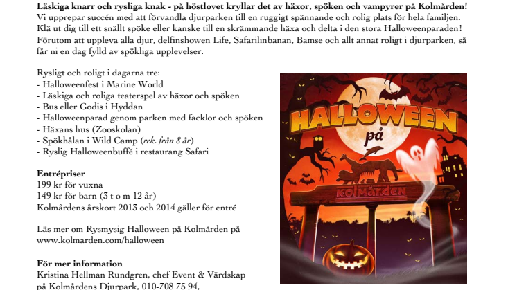 Evenemangstips - Rysmysig Halloween på Kolmården