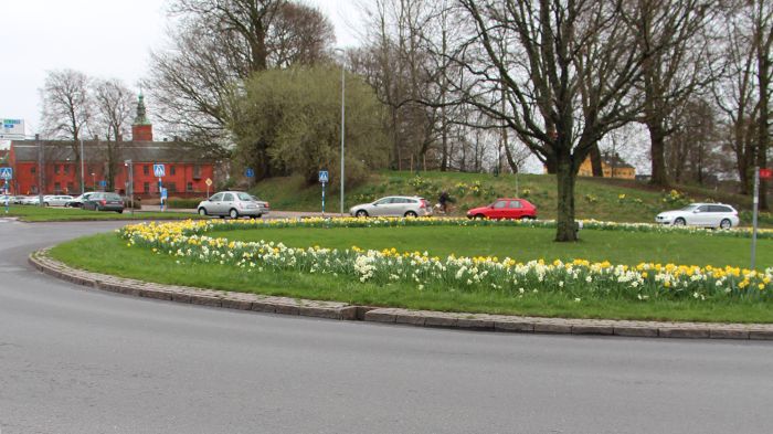 Slottsrondellen i centrala Halmstad byggs om