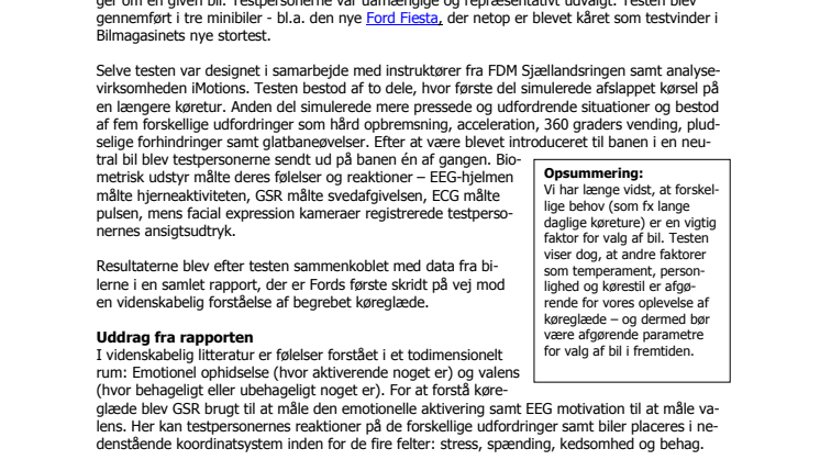 Fakta om Ford Biometric Challenge