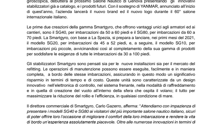 Smartgyro Presenta I Suoi Prodotti Al Salone Nautico Di Genova