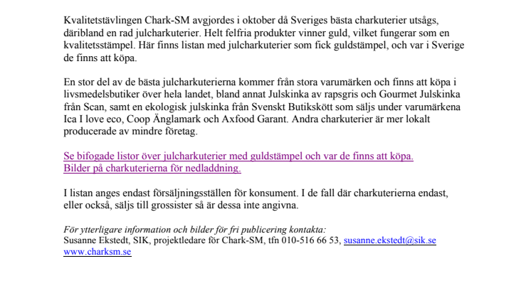 Sveriges bästa charkuterier på årets julbord