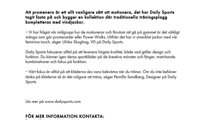 PROMENERA MERA. DAILY SPORTS TRÄNING SS 2018.