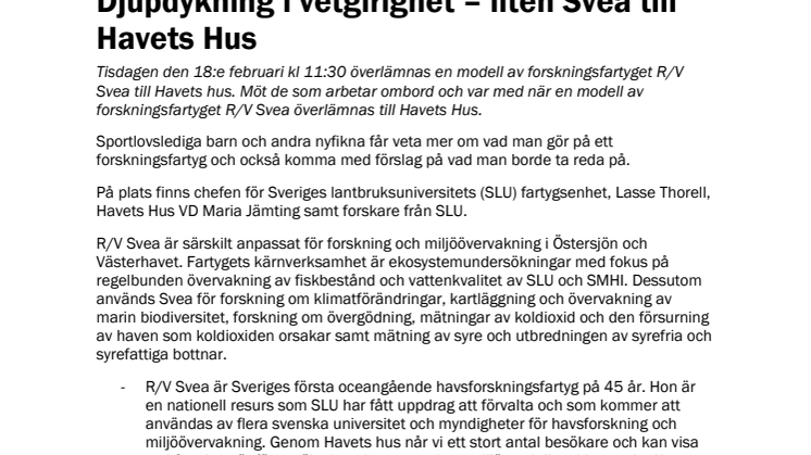 Djupdykning i vetgirighet – liten Svea till Havets Hus