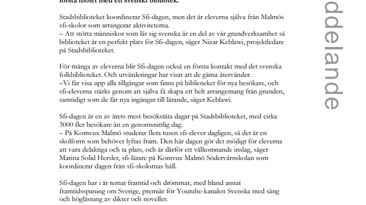 ​3000 sfi-elever på Malmö stadsbibliotek