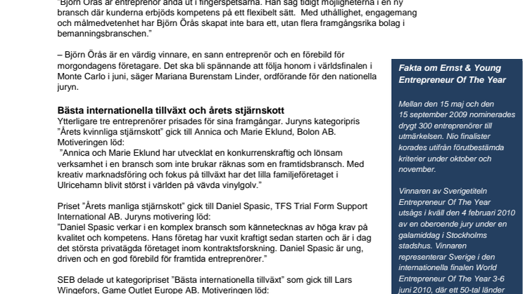 Björn Örås är Sveriges främsta entreprenör 