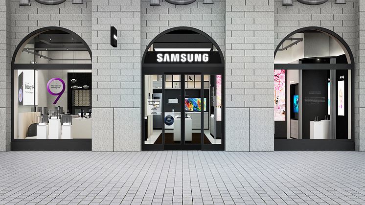Skissbild av Samsungs butik på Kungsgatan