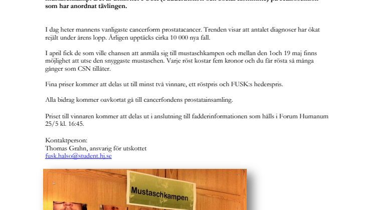Mustaschkamp på Hälsohögskolan 