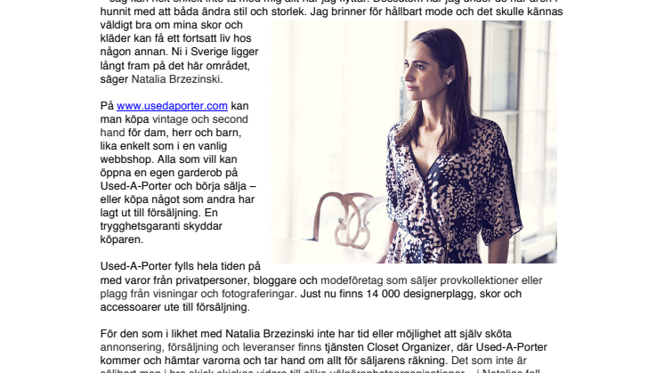 Natalia Brzezinski tömmer sin garderob på Used-A-Porter 