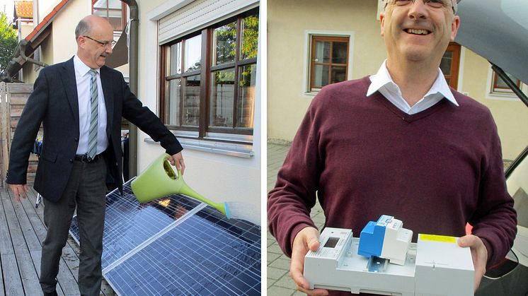 Stromverbrauch und eigene PV-Erzeugung immer im Blick: VBEW-Chef Detlef Fischer mit dem neuen intelligenten Messsystem.