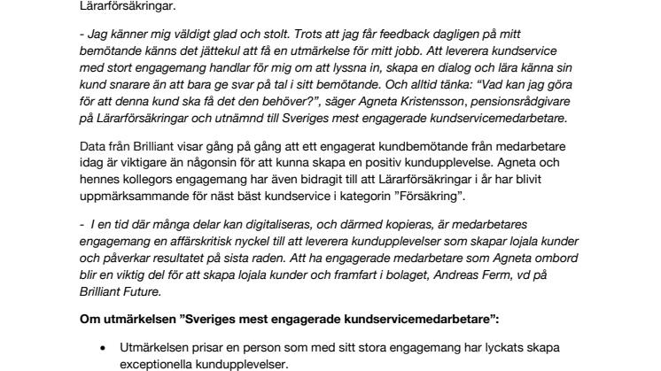 Hon är Sveriges mest engagerade kundservicemedarbetare