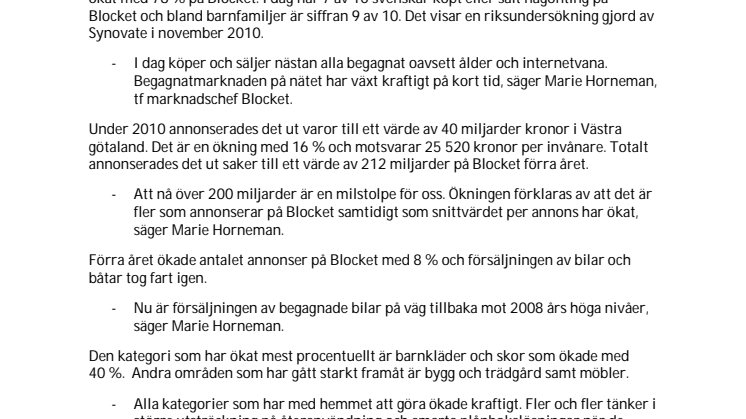 Västgötarna sålde på Blocket för 40 miljarder 2010