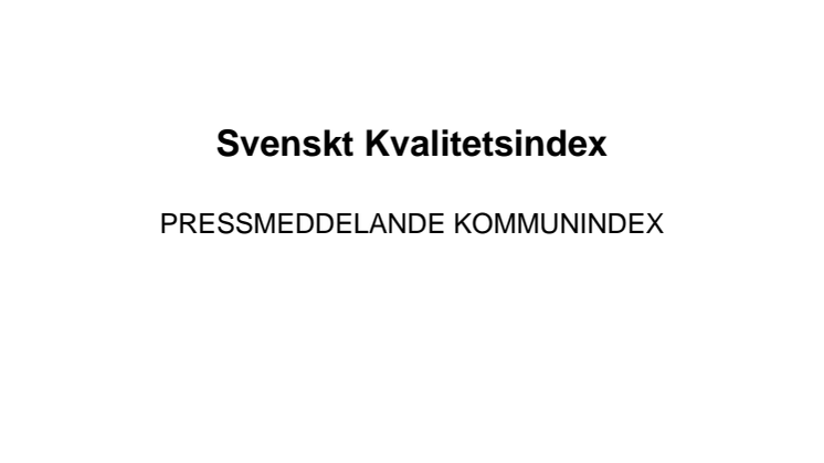 Svenskt Kvalitetsindex - Kommunindex
