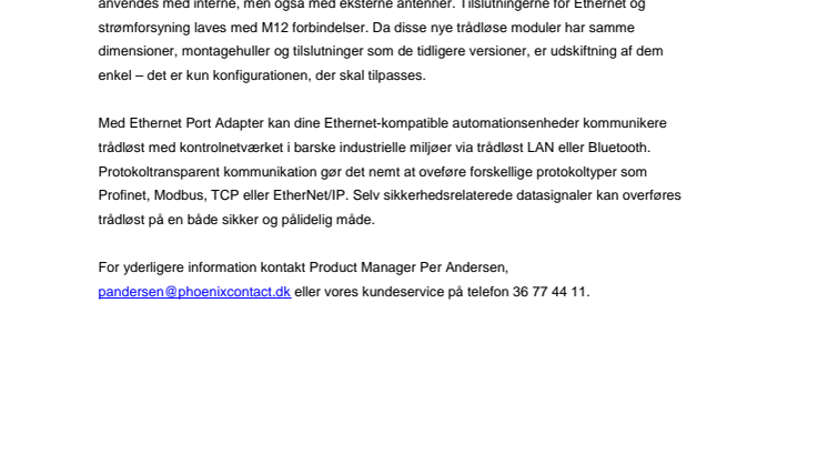 WLAN og Bluetooth overførsel i et enkelt modul