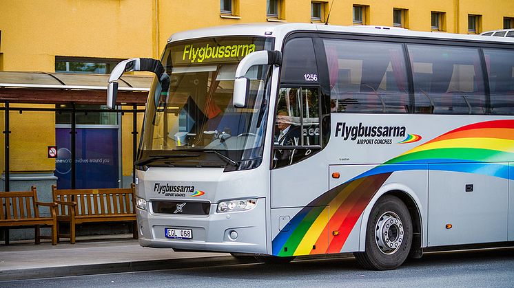 Samtliga av Flygbussarnas fordon drivs av fossilfritt bränsle