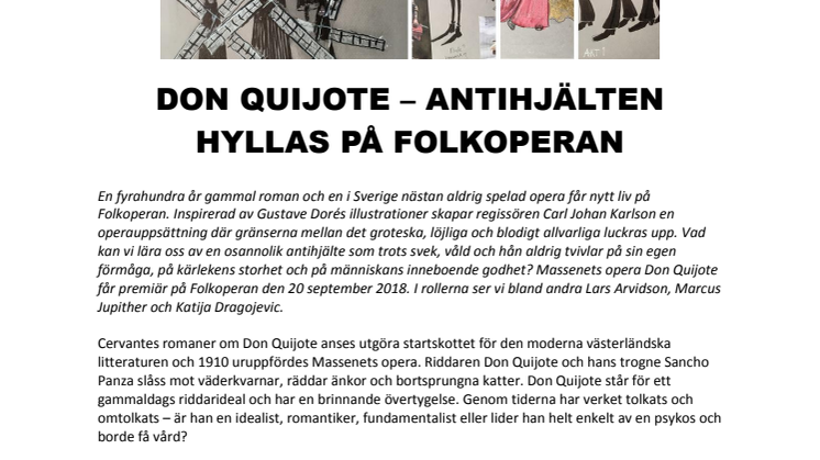 DON QUIJOTE – ANTIHJÄLTEN HYLLAS PÅ FOLKOPERAN 