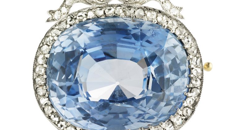 Russisk Fabergé safir- og diamantbroche, ca. 1900. Vurdering: 250.000 kr.
