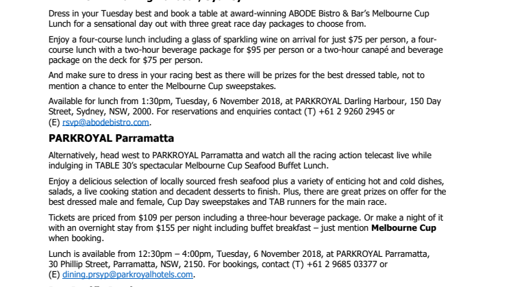 The perfect Spring Racing Day Out with Pan Pacific Hotels Group