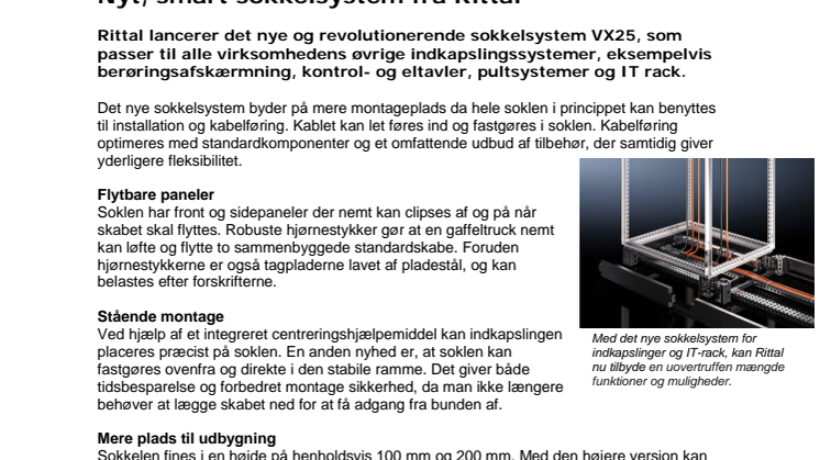 Nyt, smart sokkelsystem fra Rittal