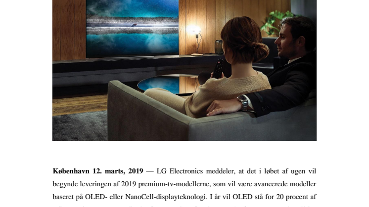 LG begynder den globale udrulning af 2019 tv-modellerne