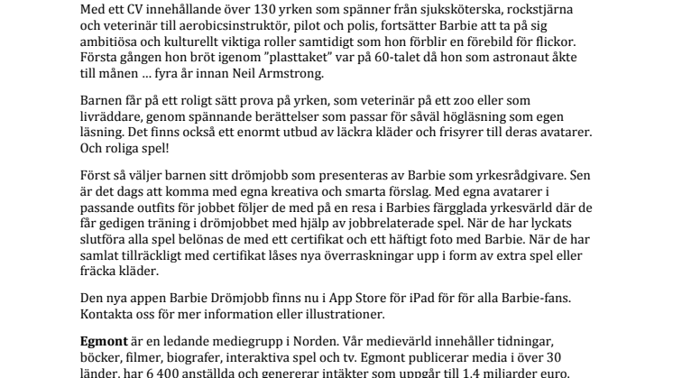 Barbie Drömjobb- Ny app