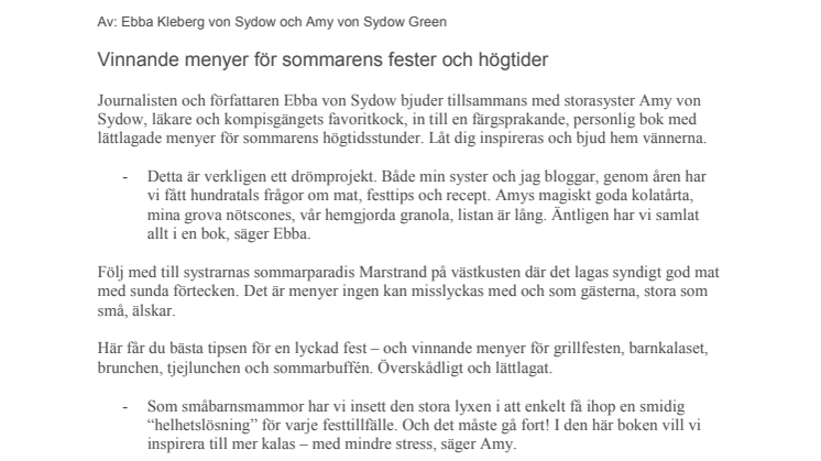 Sommar med systrarna von Sydow
