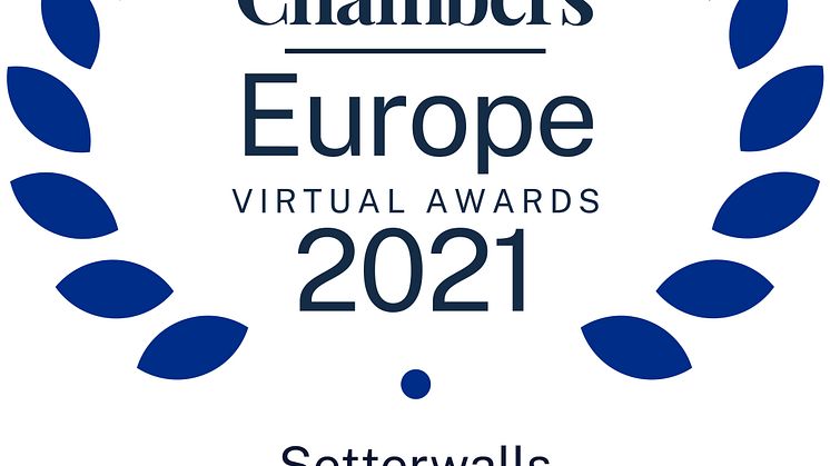 Setterwalls badge i ”Sweden Law Firm of the Year” i Chambers Europe Awards 2021.